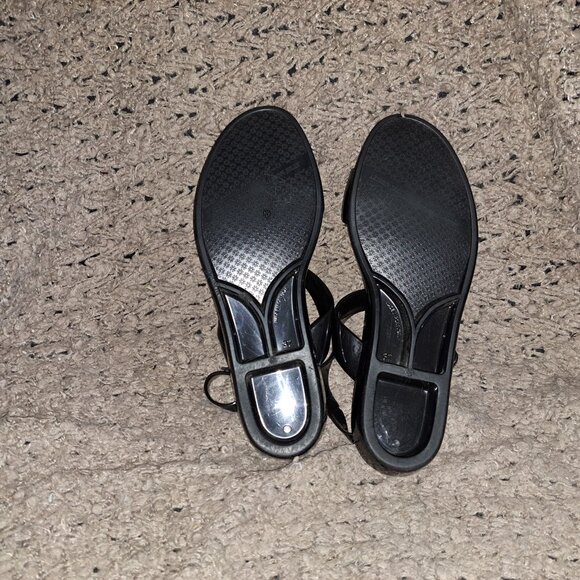 LEMON JELLY-Black Jelly-Daisy Slingback Sandals-Sz 37/7-Near Mint - Picture 7 of 7